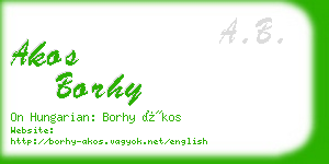 akos borhy business card